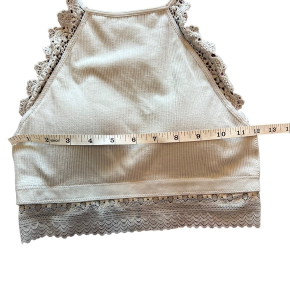 Fornia WOMEN'S CAGED BACK HIGH NECK CROCHET BRALETTE TANK TOP size S/M - Picture 6 of 11